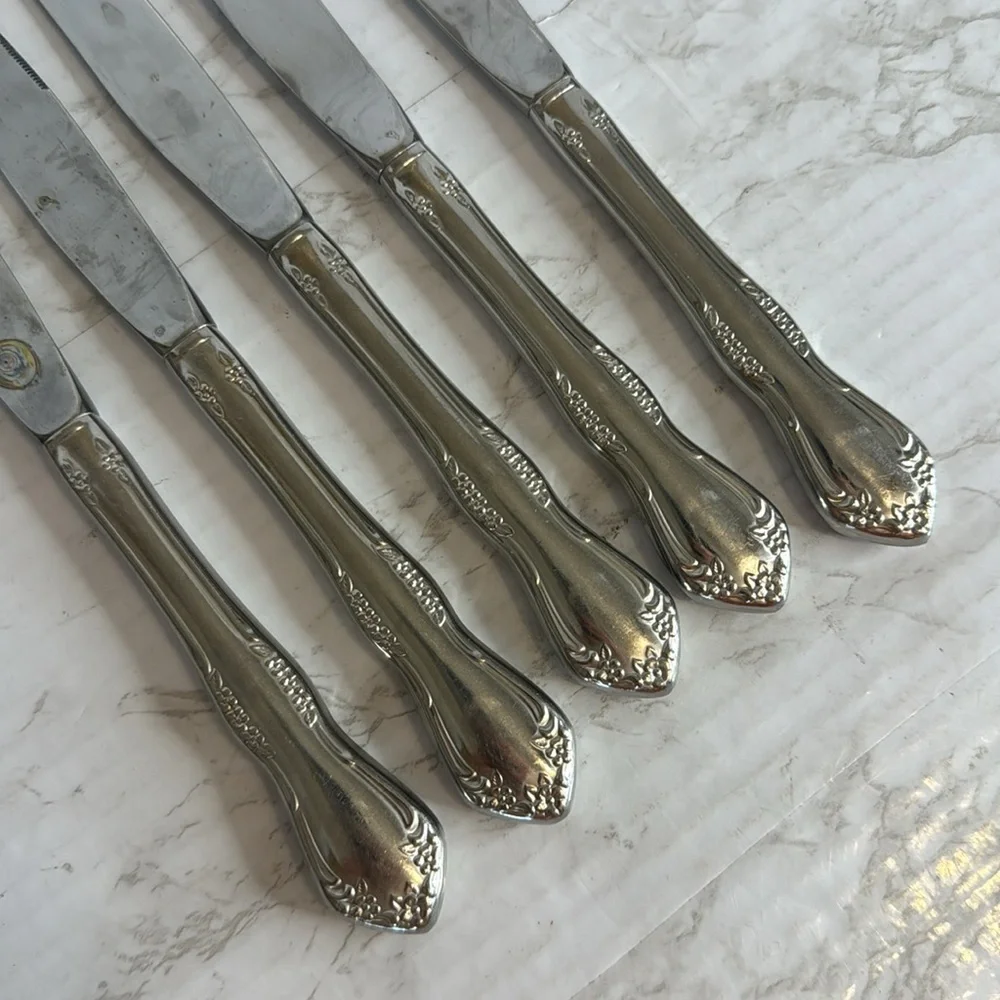 Oneida Ltd Mansfield Amadeus Wm A Rogers Deluxe Stainless Dinner Knives-Set of 5
